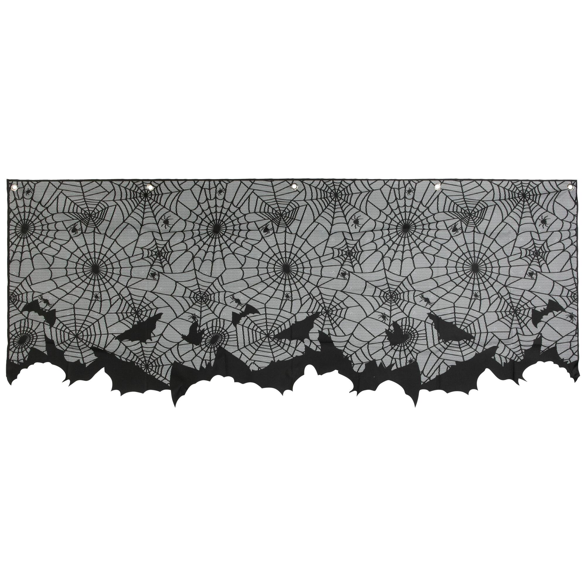 Spider Webs and Bats Halloween Valance Decoration - 5.25'